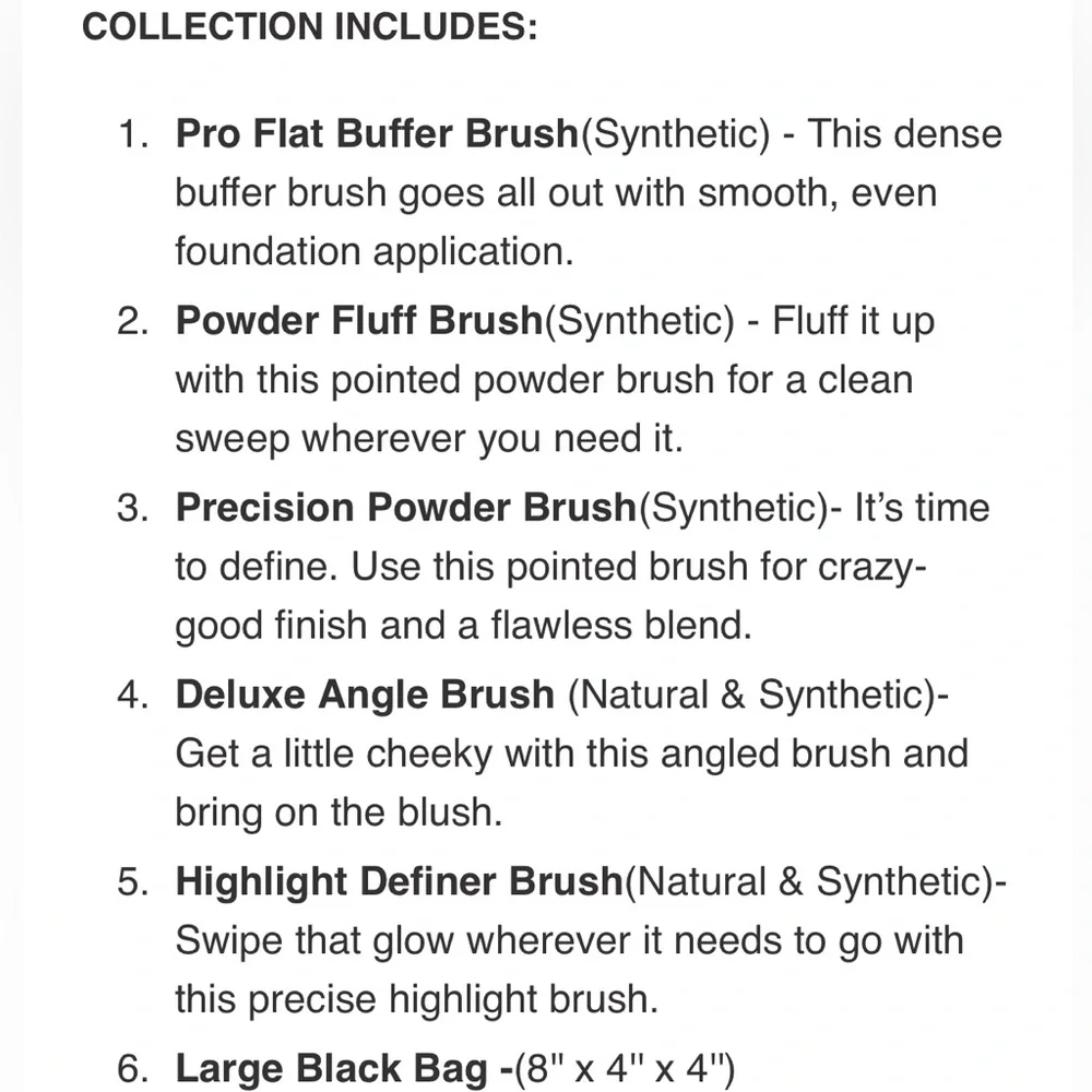 Morphe 5-Piece Face Brush Collection + Bag